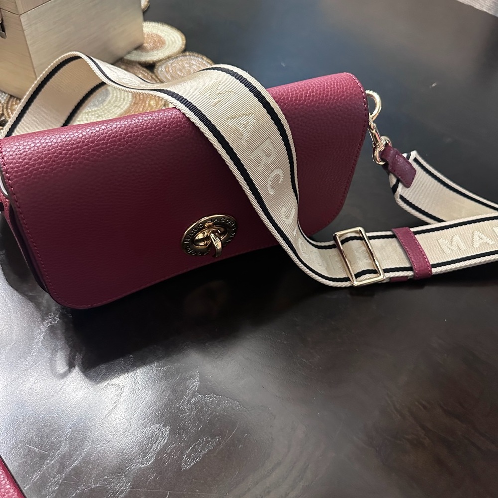 Marc Jacobs Deep red/wine Crossbody Bag with Logo Strap